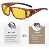 imageMEETSUN Fit Over Glasses Sunglasses for Men WomenWrap Around Sunglasses Polarized UV400 ProtectionZ1matte Leopard Framenight Vision Lens