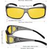imageMEETSUN Fit Over Glasses Sunglasses for Men WomenWrap Around Sunglasses Polarized UV400 ProtectionZ1transparent Gray Framenight Vision Lens