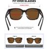 imageMEETSUN Lightweight Fit Over Glasses Sunglasses for Women Oversized Trendy Large Square Polarized Sun Glasses for DrivingBrown Tortoise