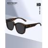 imageMEETSUN Lightweight Fit Over Glasses Sunglasses for Women Oversized Trendy Large Square Polarized Sun Glasses for DrivingBrown Tortoise Grey