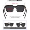 imageMEETSUN Lightweight Fit Over Glasses Sunglasses for Women Oversized Trendy Large Square Polarized Sun Glasses for DrivingBrown Tortoise Grey
