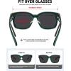 imageMEETSUN Lightweight Fit Over Glasses Sunglasses for Women Oversized Trendy Large Square Polarized Sun Glasses for DrivingGreen