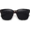 imageMEETSUN Lightweight Fit Over Glasses Sunglasses for Women Oversized Trendy Large Square Polarized Sun Glasses for DrivingLeopard