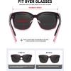 imageMEETSUN Lightweight Fit Over Glasses Sunglasses for Women Oversized Trendy Large Square Polarized Sun Glasses for DrivingRed