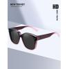 imageMEETSUN Lightweight Fit Over Glasses Sunglasses for Women Oversized Trendy Large Square Polarized Sun Glasses for DrivingRed