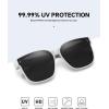 imageMEETSUN Lightweight Fit Over Glasses Sunglasses for Women Oversized Trendy Large Square Polarized Sun Glasses for DrivingWhite