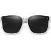 imageMEETSUN Lightweight Fit Over Glasses Sunglasses for Women Oversized Trendy Large Square Polarized Sun Glasses for DrivingWhite