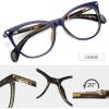 imageMEETSUN Non Prescription Glasses Frames For WomenRetro Cateye Fake Eyeglasses HD Clear LensBlue Tortoise Frame Clear Lens
