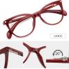 imageMEETSUN Non Prescription Glasses Frames For WomenRetro Cateye Fake Eyeglasses HD Clear LensDark Red Frame Clear Lens