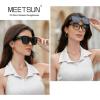 imageMEETSUN Oversized Fit Over Glasses Sunglasses for Women Men Large Trendy Polarized Sunglasses for Driving UV ProtectionXlblack Framegrey Lens