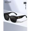 imageMEETSUN Oversized Fit Over Glasses Sunglasses for Women Men Large Trendy Polarized Sunglasses for Driving UV ProtectionXlblack Framegrey Lens