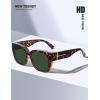 imageMEETSUN Oversized Fit Over Glasses Sunglasses for Women Men Large Trendy Polarized Sunglasses for Driving UV ProtectionXlbrown Tortoise Framegreen Lens
