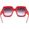 imageMEETSUN Oversized Square Sunglasses Women Inspired Multi Tinted Frame Fashion Modern ShadesRed Frame