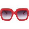 imageMEETSUN Oversized Square Sunglasses Women Inspired Multi Tinted Frame Fashion Modern ShadesRed Frame
