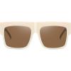 imageMEETSUN Oversized Sunglasses For Women Men 80s 90s Hip Hop sunglasses Rapper Metal Chain Arm Design UV400 ProtectionBeige  Brown
