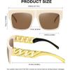 imageMEETSUN Oversized Sunglasses For Women Men 80s 90s Hip Hop sunglasses Rapper Metal Chain Arm Design UV400 ProtectionBeige  Brown