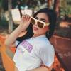 imageMEETSUN Oversized Sunglasses For Women Men 80s 90s Hip Hop sunglasses Rapper Metal Chain Arm Design UV400 ProtectionBeige  Brown