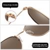 imageMEETSUN Polarized Hexagon Sunglasses for Women Men Polygon Square Sun Glasses UV400 Protection Metal Frame2 Packgold Graygold Blue