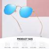 imageMEETSUN Polarized Hexagon Sunglasses for Women Men Polygon Square Sun Glasses UV400 Protection Metal Frame2 Packgold Graygold Blue
