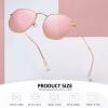 imageMEETSUN Polarized Hexagon Sunglasses for Women Men Polygon Square Sun Glasses UV400 Protection Metal Frame2 Packgold Graypink Mirror Lens