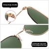 imageMEETSUN Polarized Hexagon Sunglasses for Women Men Polygon Square Sun Glasses UV400 Protection Metal Frame2packgoldgray Lensgold Framedark Green Lens