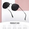 imageMEETSUN Polarized Hexagon Sunglasses for Women Men Polygon Square Sun Glasses UV400 Protection Metal FrameBlackgray