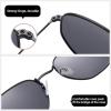 imageMEETSUN Polarized Hexagon Sunglasses for Women Men Polygon Square Sun Glasses UV400 Protection Metal FrameBlackgray