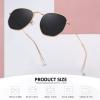 imageMEETSUN Polarized Hexagon Sunglasses for Women Men Polygon Square Sun Glasses UV400 Protection Metal FrameGold Framegray Lens