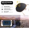 imageMEETSUN Polarized Hexagon Sunglasses for Women Men Polygon Square Sun Glasses UV400 Protection Metal FrameGold Framegray Lens