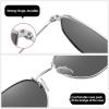 imageMEETSUN Polarized Hexagon Sunglasses for Women Men Polygon Square Sun Glasses UV400 Protection Metal FrameGoldgray Lenssilver Mirror Lens