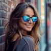 imageMEETSUN Polarized Sports Sunglasses for Women Men Driving Running Cycling Fishing Sun Glasses UV400 ProtectionBlack Frameice Blue Mirror Lens
