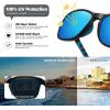 imageMEETSUN Polarized Sports Sunglasses for Women Men Driving Running Cycling Fishing Sun Glasses UV400 ProtectionBlack Frameice Blue Mirror Lens