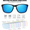 imageMEETSUN Polarized Sports Sunglasses for Women Men Driving Running Cycling Fishing Sun Glasses UV400 ProtectionBlack Frameice Blue Mirror Lens