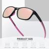 imageMEETSUN Polarized Sports Sunglasses for Women Men Driving Running Cycling Fishing Sun Glasses UV400 ProtectionBlack Framepink Mirror Lens