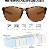 imageMEETSUN Polarized Sports Sunglasses for Women Men Driving Running Cycling Fishing Sun Glasses UV400 ProtectionLeopard Framebrown Lens