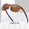 imageMEETSUN Polarized Sports Sunglasses for Women Men Driving Running Cycling Fishing Sun Glasses UV400 ProtectionLeopard Framebrown Lens