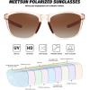 imageMEETSUN Polarized Sports Sunglasses for Women Men Driving Running Cycling Fishing Sun Glasses UV400 ProtectionLight Brown Framegradient Brown Lens