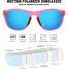 imageMEETSUN Polarized Sports Sunglasses for Women Men Driving Running Cycling Fishing Sun Glasses UV400 ProtectionPurple Pink Frameice Blue Mirror Lens