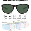 imageMEETSUN Polarized Sports Sunglasses for Women Men Driving Running Cycling Fishing Sun Glasses UV400 ProtectionTortoise Framedark Green Lens