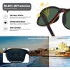 imageMEETSUN Polarized Sports Sunglasses for Women Men Driving Running Cycling Fishing Sun Glasses UV400 ProtectionTortoise Framedark Green Lens