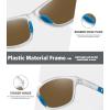 imageMEETSUN Polarized Sports Sunglasses for Women Men Driving Running Cycling Fishing Sun Glasses UV400 ProtectionTransparent Frameblue Mirror Lens