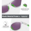 imageMEETSUN Polarized Sports Sunglasses for Women Men Driving Running Cycling Fishing Sun Glasses UV400 ProtectionTransparent Framegreen Mirror Lens