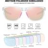 imageMEETSUN Polarized Sports Sunglasses for Women Men Driving Running Cycling Fishing Sun Glasses UV400 ProtectionTransparent Framepink Mirror Lens
