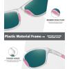 imageMEETSUN Polarized Sports Sunglasses for Women Men Driving Running Cycling Fishing Sun Glasses UV400 ProtectionTransparent Framepink Mirror Lens