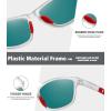 imageMEETSUN Polarized Sports Sunglasses for Women Men Driving Running Cycling Fishing Sun Glasses UV400 ProtectionTransparent Framered Mirror Lens