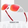 imageMEETSUN Polarized Sports Sunglasses for Women Men Driving Running Cycling Fishing Sun Glasses UV400 ProtectionTransparent Framered Mirror Lens