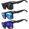 imageMEETSUN Polarized Sunglasses For Men Women UV Protection Square Frame Sport Fishing Driving Sunglasses3 Pack BlackIce BlueDark Blue