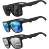 imageMEETSUN Polarized Sunglasses For Men Women UV Protection Square Frame Sport Fishing Driving Sunglasses4 Pack BlackIce BlueRed