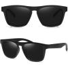 imageMEETSUN Polarized Sunglasses For Men Women UV Protection Square Frame Sport Fishing Driving SunglassesBlackGrey  56