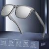 imageMEETSUN Polarized Sunglasses For Men Women UV Protection Square Frame Sport Fishing Driving SunglassesClear GraySilver Mirrored